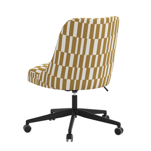 Selby Office Chair in Jump Stripe Mustard For Sale In Chicago - Image 6 of 8