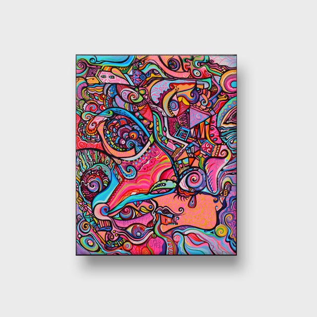 This is a one-of-a-kind original cubist painting by San Diego artist, Alexander Arshansky. Its dimensions are 16" x 20" x...