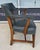 Vintage Blue Leather Office Chair With Nailhead Trim For Sale In Raleigh - Image 6 of 14