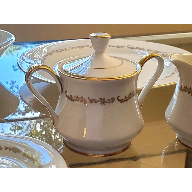 Ceramic ❤️Miami Pick Up ONLY-Rare Vintage 1970 Royal Castle FULL-91pc China Set Gold-Leaf Ivory Fine For Sale - Image 7 of 12