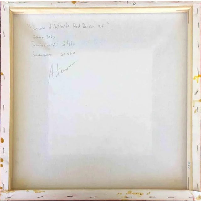 Contemporary Artemio Ceresa, Scorci d'infinito red border n.6, Mixed Media, 2023 For Sale - Image 3 of 4