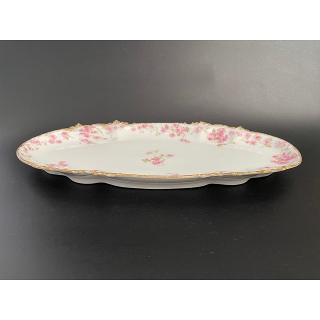 Victorian Antique Charles Field Haviland Celery Dish With Gold Accents For Sale - Image 3 of 11