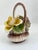 Capodimonte Vintage Italian Capodimonte Pink & Yellow Roses Porcelain Centerpiece Basket For Sale - Image 4 of 9