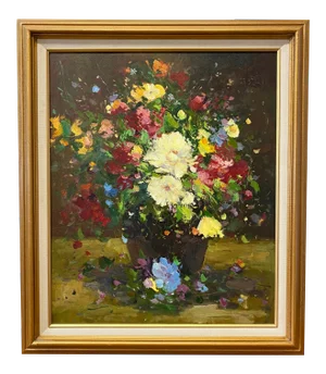 Contemporary Floral Still Life Oil Painting 21st Century