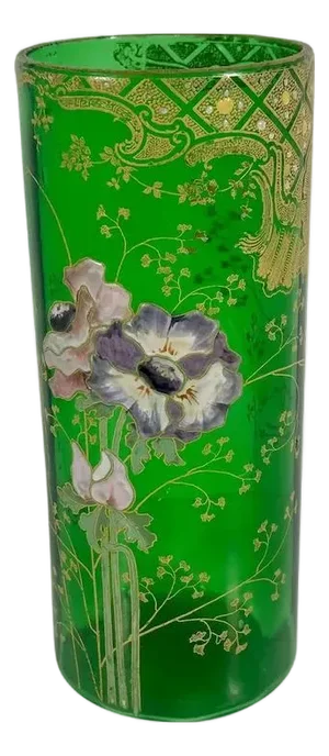 Legras Mont Joye Enameled Art Glass Vase c. 1900