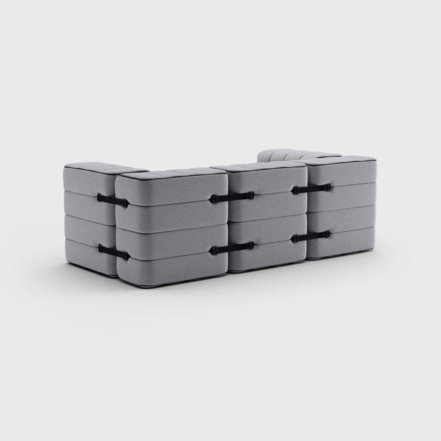Contemporary Flexible Two-Seater Sofa with Armrests by Ambivalenz, Set of 7 For Sale - Image 3 of 5