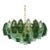 Poliedro Murano Glass Green Chandelier With Gold Metal Frame From Simoeng For Sale