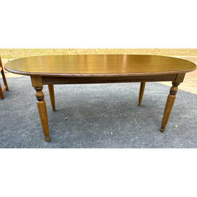 French Country Vintage French Country Oval Dining Table For Sale - Image 3 of 12