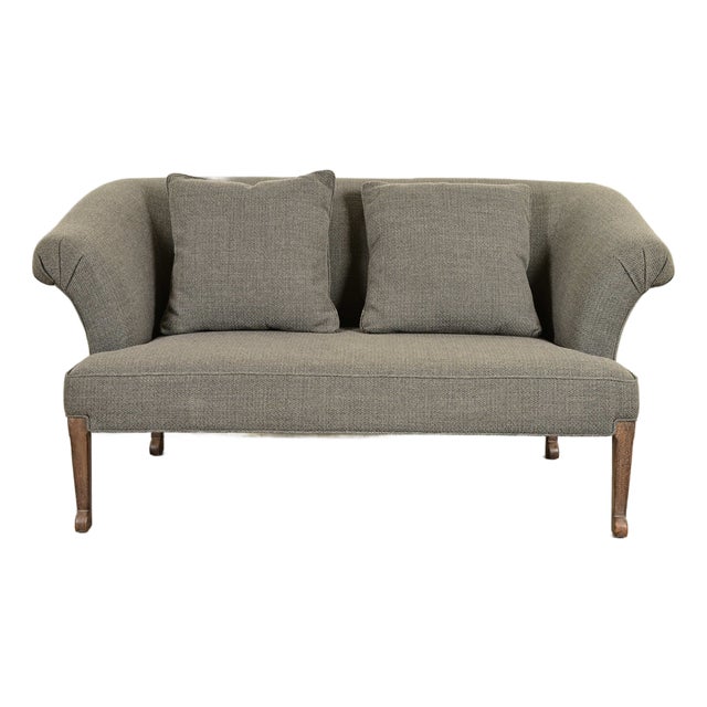 Baker Furniture English Regency Rolled Arm Sofa of Loveseat For Sale
