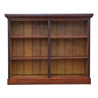 Antique Mahogany Adjustable Shelved Bookcase, 19th Century For Sale