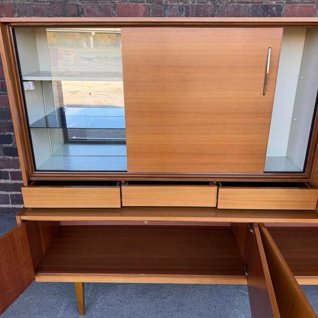 Mid-Century German Large Teak Wall Unit Cabinet Hutch by Munker-Modell For Sale - Image 9 of 12