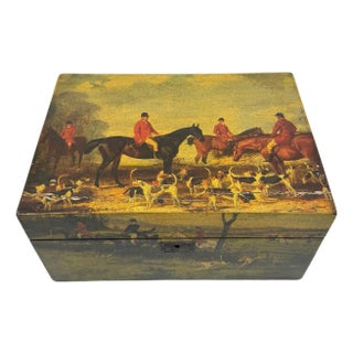 Antique 19th Cen. English Victorian Decoupage Campaign Lap Desk / Writing Slope For Sale