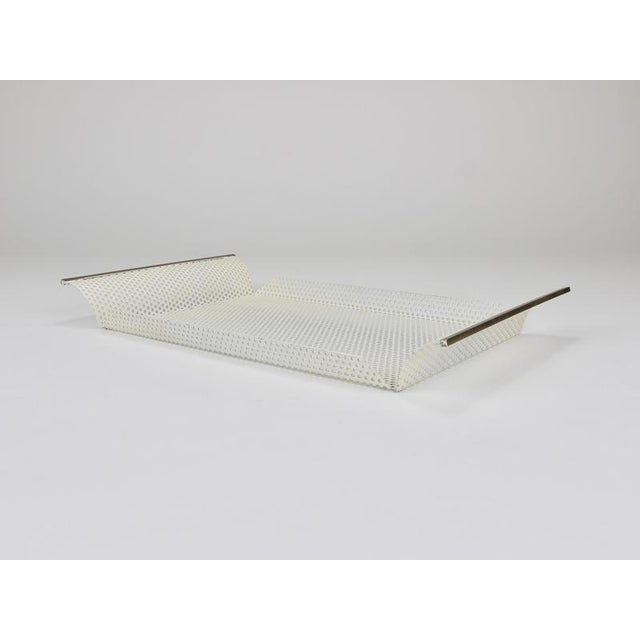 Brass and Perforated Metal Rigitulle Tray from Vereinigte Werkstätten, Germany, 1970s For Sale - Image 14 of 18