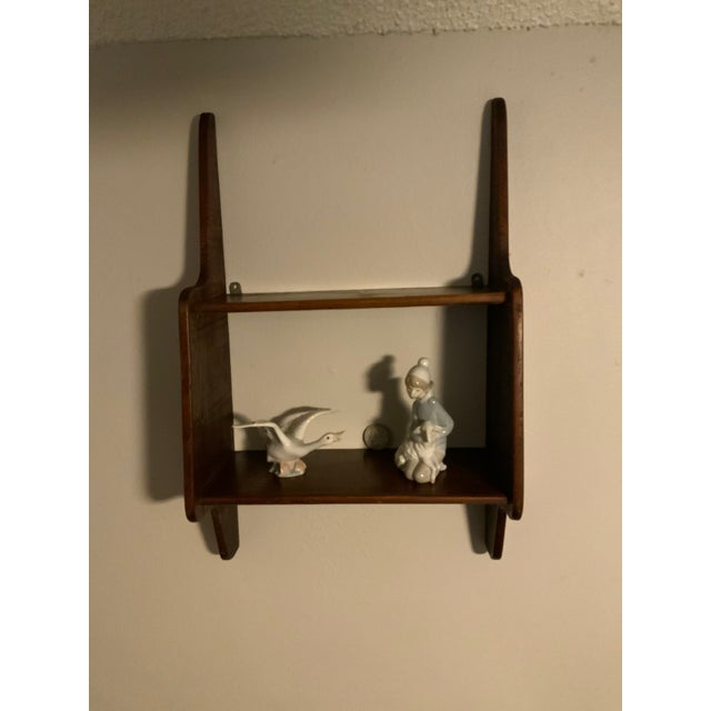 1925 Arts & Crafts Folk Art Sculptural Two-Tier Wood Wall Shelf With Provenance For Sale - Image 11 of 11