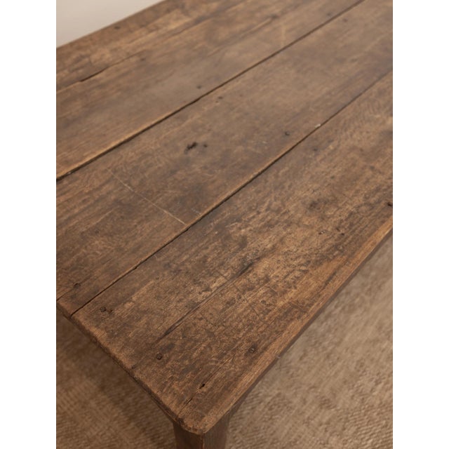 Early 20th Century Reclaimed Elm Wood Farmhouse Oversized Coffee Table For Sale - Image 9 of 9