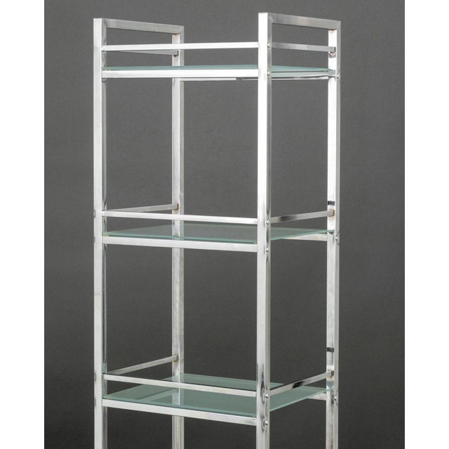 Modern Chromed Metal Etagere Shelf For Sale In New York - Image 6 of 11