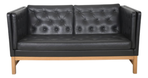 EJ315 Two-Seater Sofa in Black Leather by Erik Jørgensen, 2000s