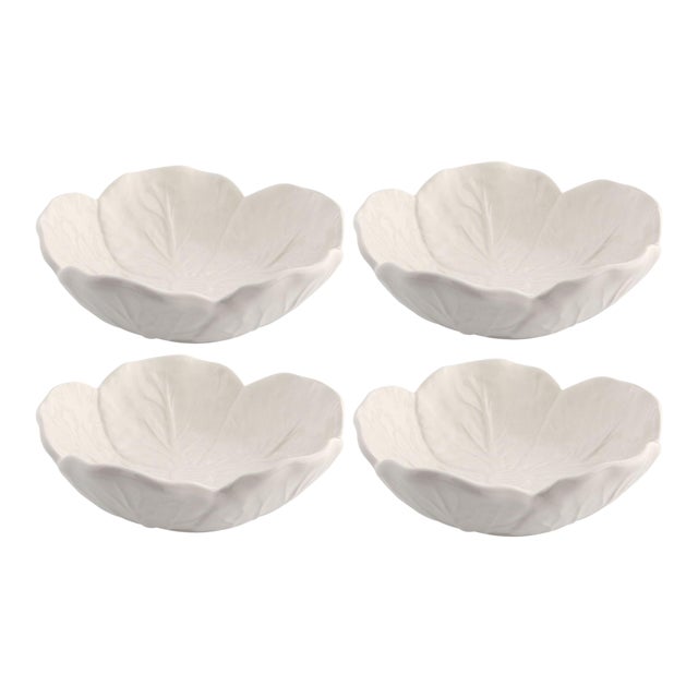 Bordallo Pinheiro Cabbage Bowl in Beige 6 oz, Set of 4 For Sale