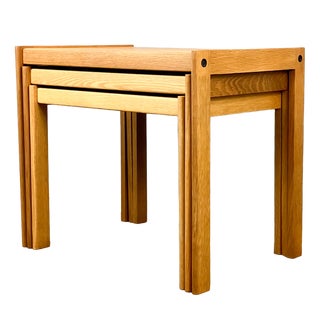 Mid-Century Oak Nesting Tables by Christian Jensen, 1960s, Set of 3 For Sale