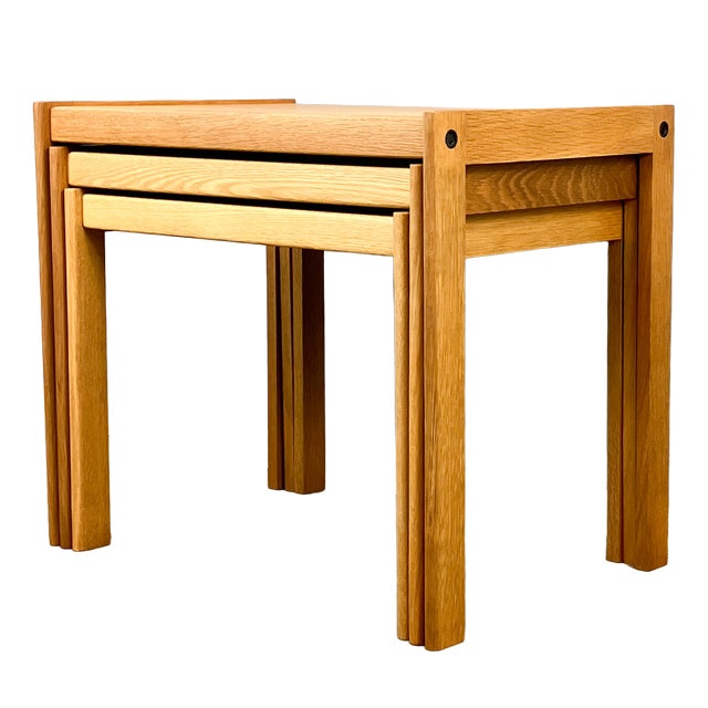 Mid-Century Oak Nesting Tables by Christian Jensen, 1960s, Set of 3 For Sale