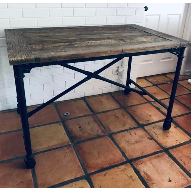 Restoration Hardware Reclaimed Wood and Iron Desk Chairish
