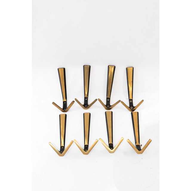 Black Wall Hooks by Baller Hertha, Vienna, Austria, 1950s, Set of 8 For Sale - Image 8 of 8