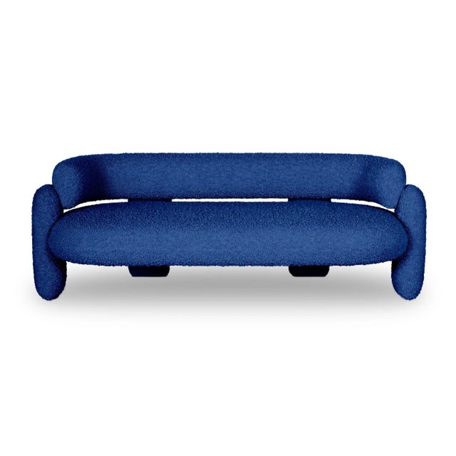 Embrace cormo cobalt sofa by royal stranger dimensions: w 200 x h 70 x d 90 cm. Seat height 47 cm. Materials: solid wood...