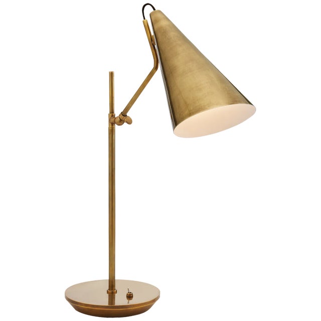 Clemente Table Lamp in Hand-Rubbed Antique Brass Designer: AERIN Height: 20.75" Shade Detail: Antique Brass Extension:...