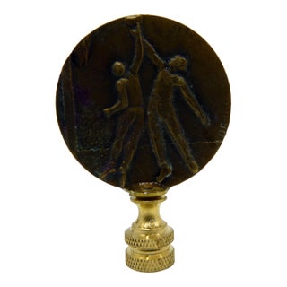 1979 French Bronze Basketball Medal Lamp Finial, Csa Garches For Sale
