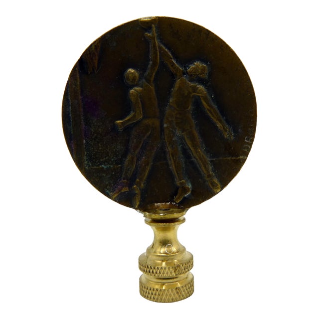 1979 French Bronze Basketball Medal Lamp Finial, Csa Garches For Sale