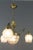 1920s Art Deco French Brass & Frosted Glass 4-Light Chandelier, 1920s For Sale - Image 5 of 18