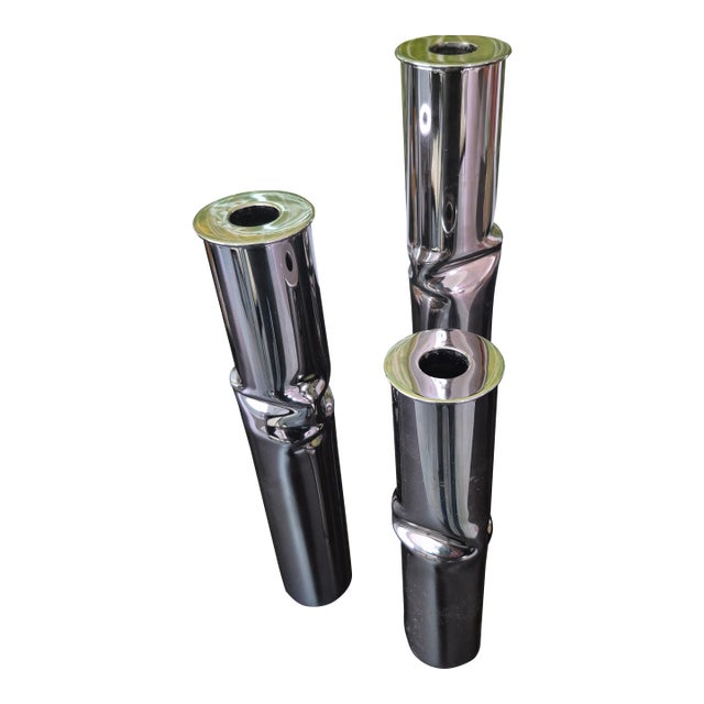 1970s Giuliano Malimpensa - Mesa Italy - Torsion Candlesticks - 3pcs For Sale