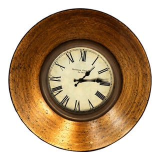 2000s Buchanan Clock Co. Bronze Roman Numeral Wall Clock For Sale