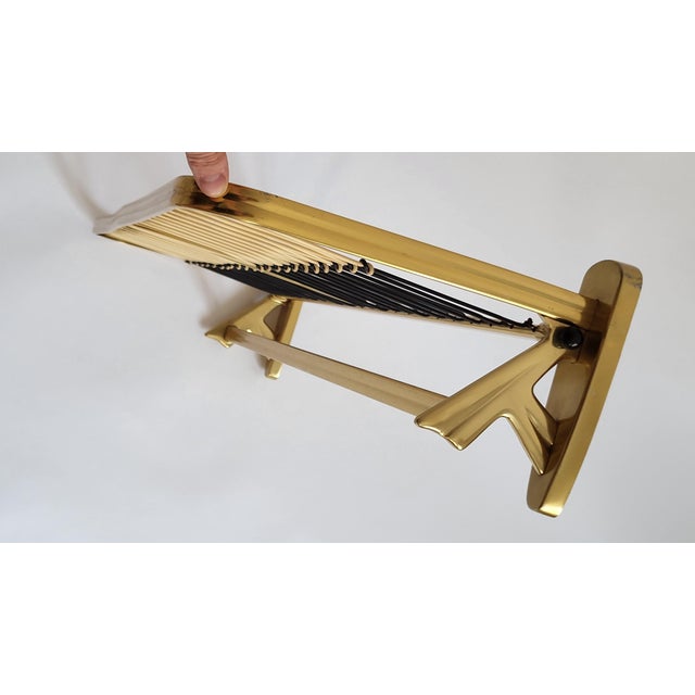 Gold Mid-Century Modern Wall-Mounted Coat Rack, 1950s For Sale - Image 8 of 11