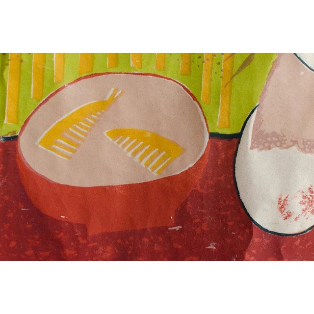 Vintage Original Mayumi Oda Signed Hand-Pulled Silkscreen, Rain on the Bamboo Grove For Sale In Los Angeles - Image 6 of 11