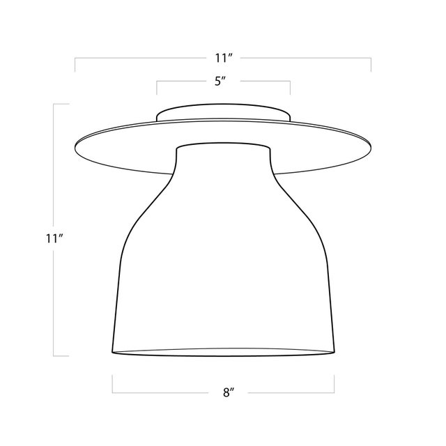 Regina Andrew Mixer Glass Flush Mount, Polished Nickel For Sale In Detroit - Image 6 of 7