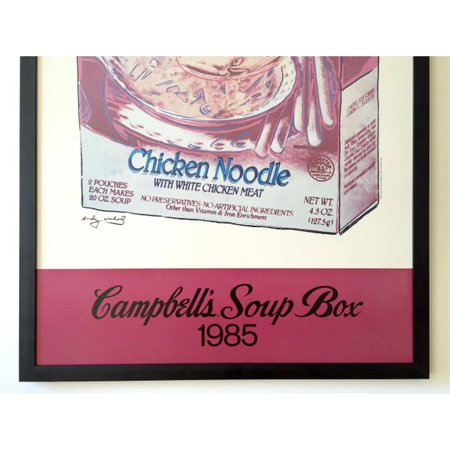 American Andy Warhol Vintage 1985 Original Lithograph Print " Campbell's Soup Box " Framed Collector's Pop Art Poster For Sale - Image 3 of 13