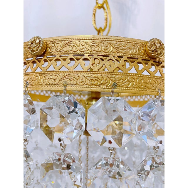 1950s 1950s Italian Brass Basket Chandelier For Sale - Image 5 of 9
