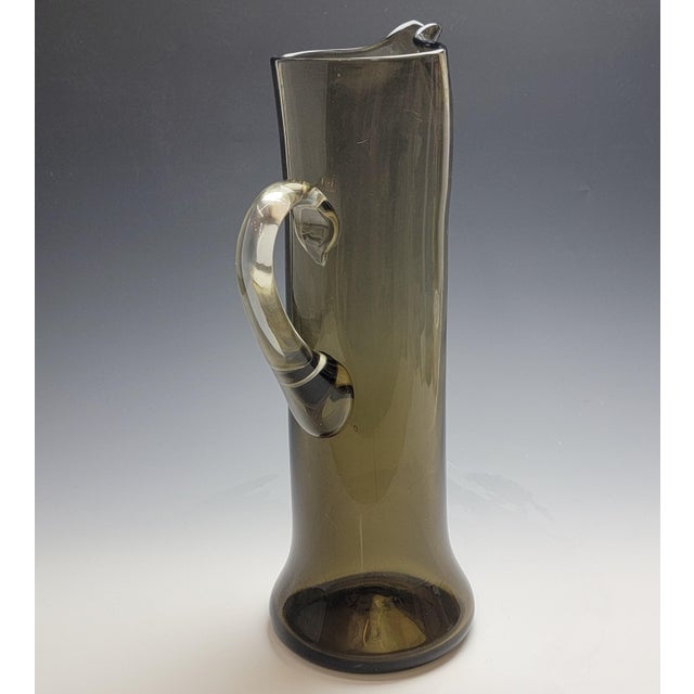 Glass Bischoff #719 Charcoal Glass Pitcher, 1959 Catalog Color 14.5" For Sale - Image 7 of 13