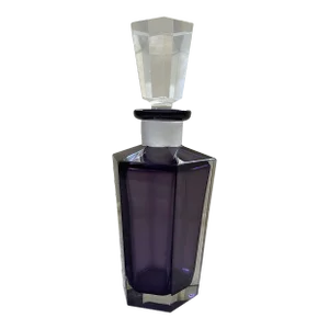 Mid-Century Modern Amethyst Color Art Glass Bottle With Stopper