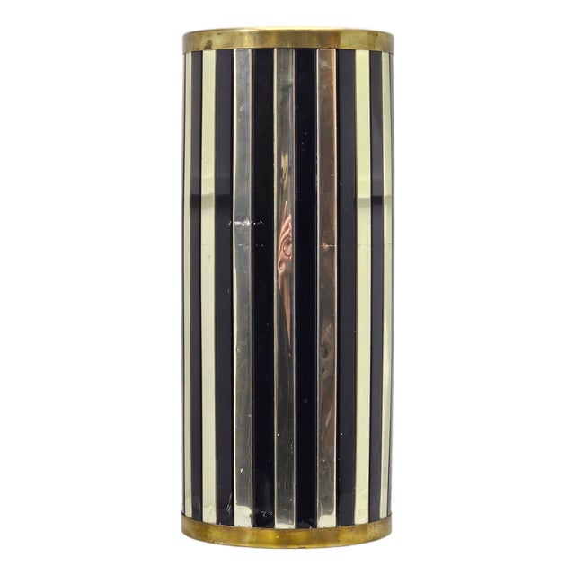 Mid-Century Black and Chrome Umbrella Stand by Siva Poggibonsi, Italy, 1950s For Sale