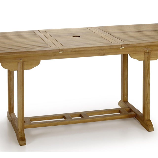 Early 20th Century New Teak Rectangular Foldable Dining Table, Indoor and Outdoor For Sale - Image 4 of 5