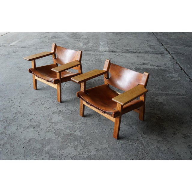 Wood Early Spanish Chairs by Børge Mogensen for Fredericia, Denmark, 1970s, Set of 2 For Sale - Image 7 of 10