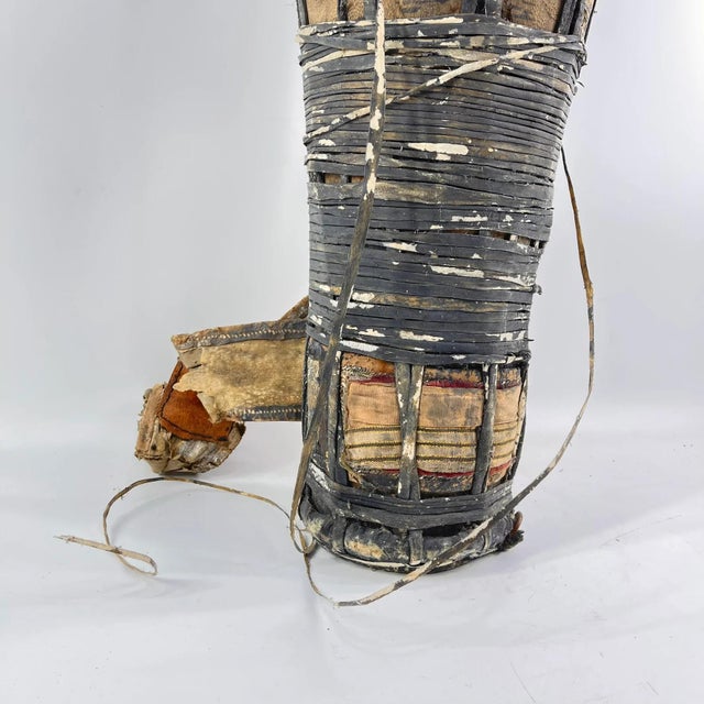 Wood Early 20th Century Borana Oromo Tall Drum with Hide and Carry Strap Kenya For Sale - Image 7 of 11