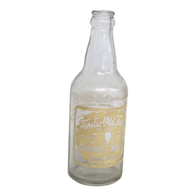 Frostie Old Fashion Empty Root Beer Bottle 12oz Clear Glass 1950s Soda Pop 4867b For Sale