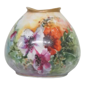 Rs Germany Porcelain Hand Painted Flowers Small Vase