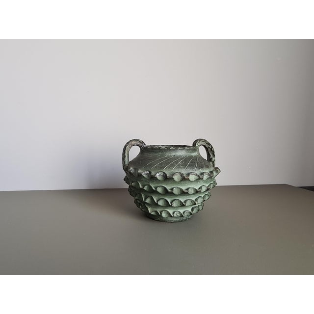 Mid-Century Modern French Brutalist Vase in Ceramic, 1950 For Sale - Image 4 of 7