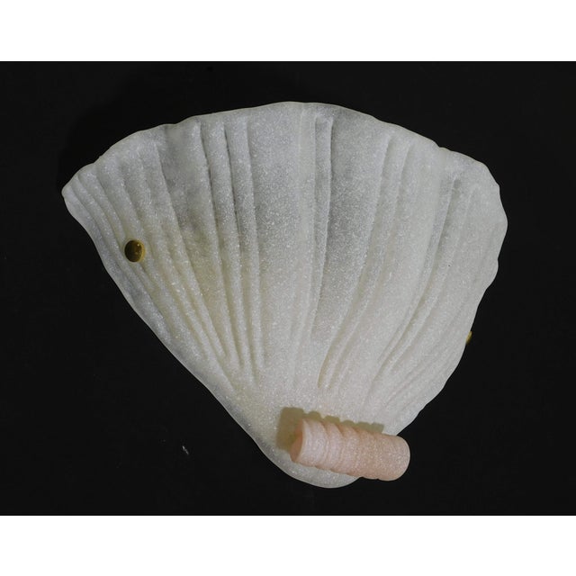 1960s Murano Shell Sconce With Pink Curl, a Pair For Sale - Image 4 of 10
