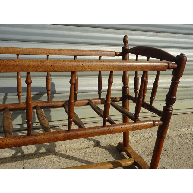 Wood Antique Brown Cradle in Walnut For Sale - Image 7 of 14