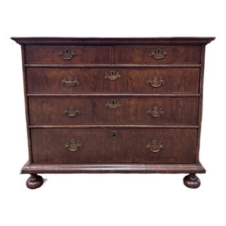 Antique English Georgian Two Over Three Chest For Sale